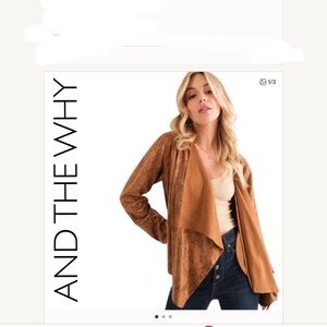 AND THE WHY NWT FAUX SUEDE JACKET/CARDIGAN RUST (R2C)